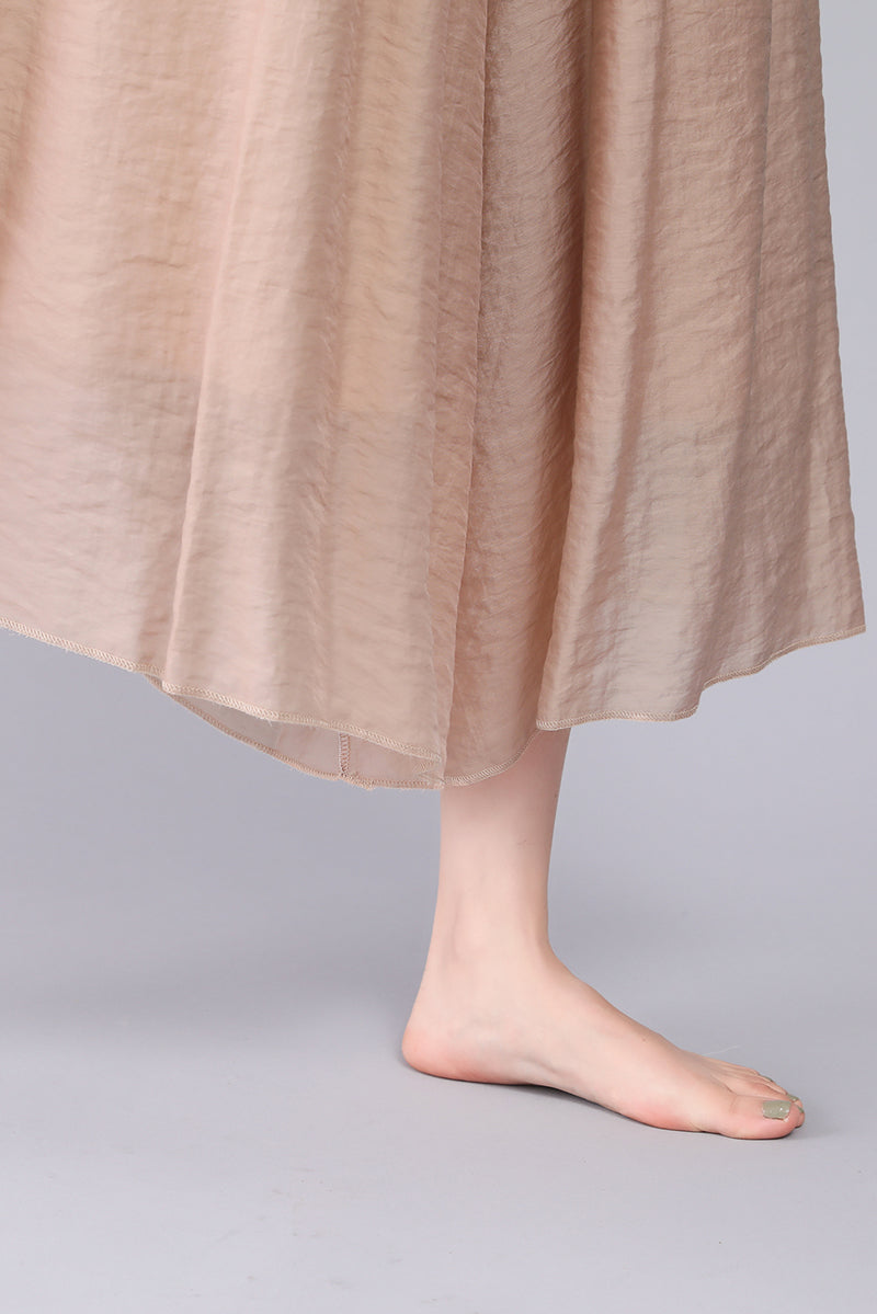 Khaki Women Wide Leg Summer Loose Skirt Pants 3567#