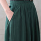 High waist Long pleated Swing skirt with pocket 3333