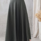 Plaid Cotton Linen Maxi Skirt Womens 3347