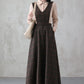 Long Plaid Wool Pinafore Dress 3836