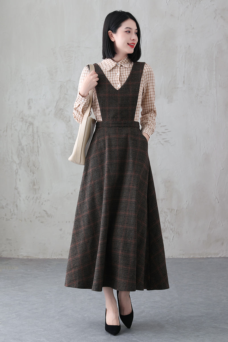 flowy pinafore dress Linen Pinafore Dress, Cross-Back, Button Front, Flowy Skirt, Natural Elegance