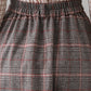 Long A-Line Swing Plaid Wool Skirt 3838