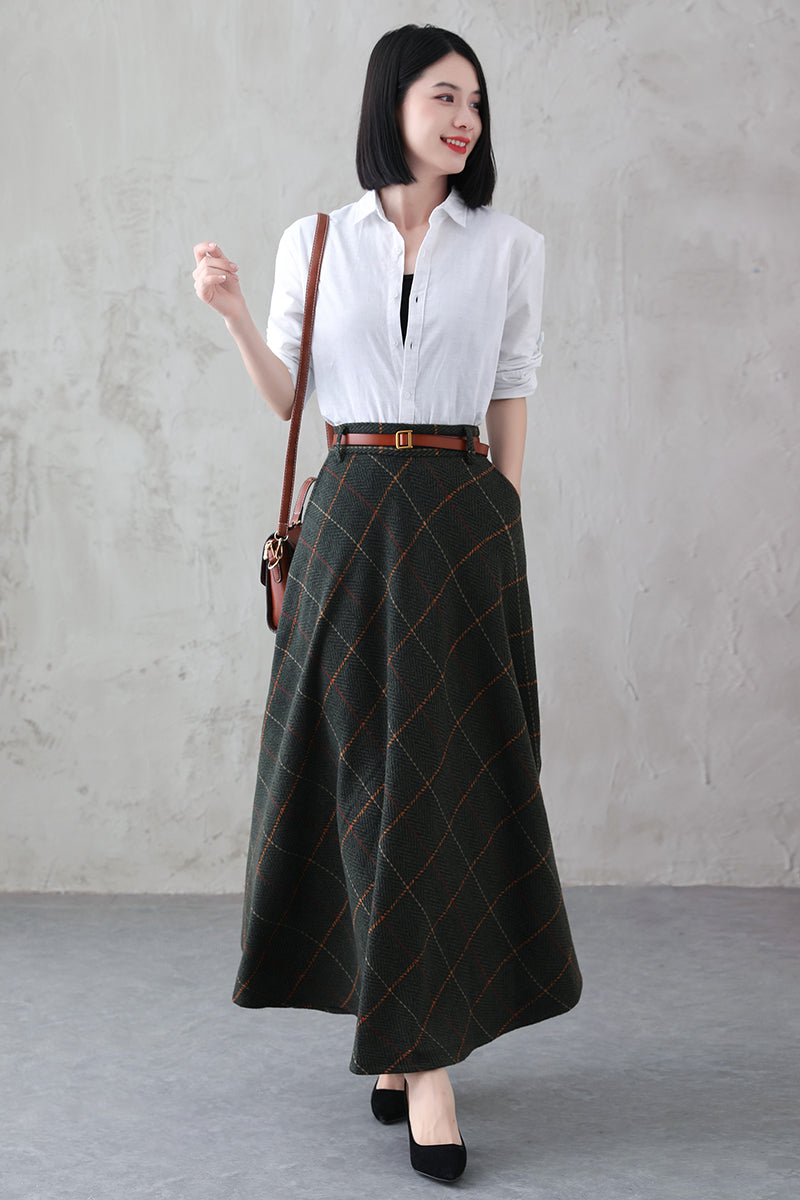 Vintage Inspired Swing Wool Skirt 3841