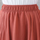 Summer Orange Elastic Waist Swing Linen Long Skirt 3298#CK2200323