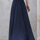 Women Summer Casual Navy blue Linen Maxi Skirt 3299#CK2200326