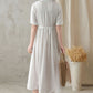 Retro White Short Sleeve Swing Dress 2829#