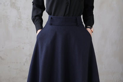 Vintage Inspired 1950s Midi Wool skirt 311801