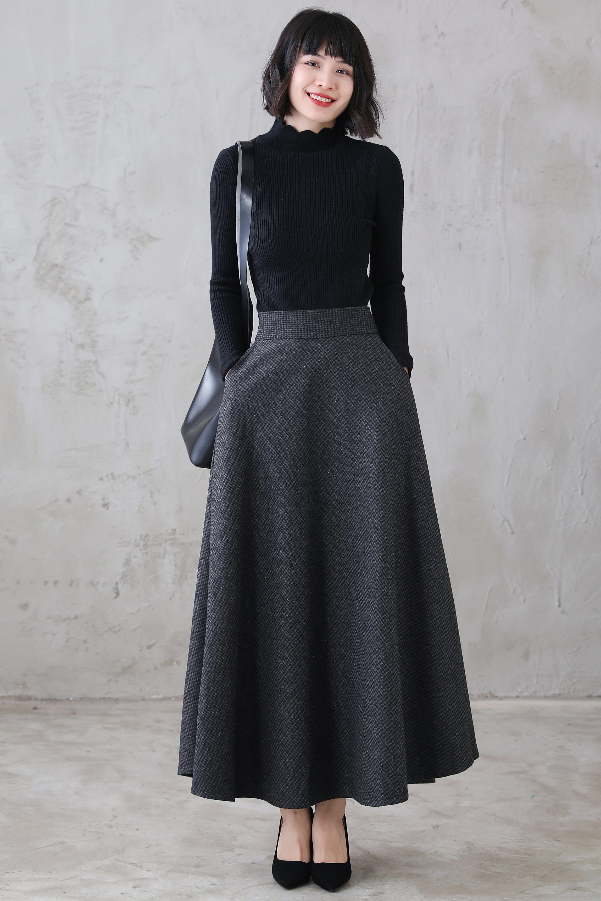 Thick long shop wool skirt