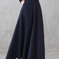 A Line Long Wool Skirt with Pockets 3116