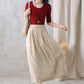 Khaki Elastic Waist Women Casual Simple Maxi Skirt 2773#CK2100914