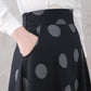 Womens Long Polka Dot skirt 3324