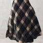 Women's Long Tartan Plaid Wool Maxi Skirt 3108