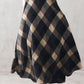 Women's Tartan Plaid Wool Maxi Skirt 3108#