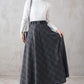 Retro Women's Causal Plaid Woolen Winter Skirt 3106