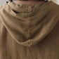 Brown Hooded Linen Tops 2736