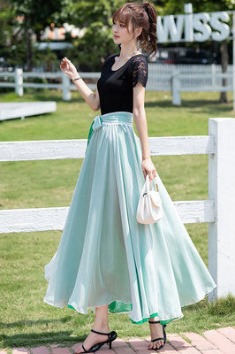 Summer Chiffon Reversible Big Swing Dance Skirt 2941