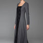Dark Gray Wool Dress Slim Wool Dress Black Stitching Dress (1442)