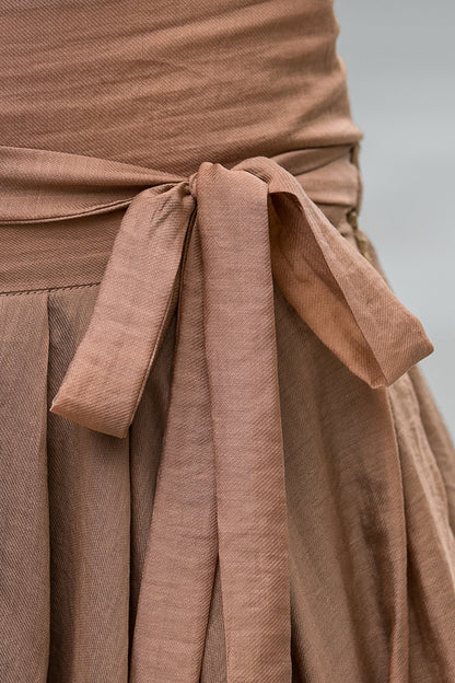 Swing Chiffon Long Circle Flowy Pleated Skirt 3533