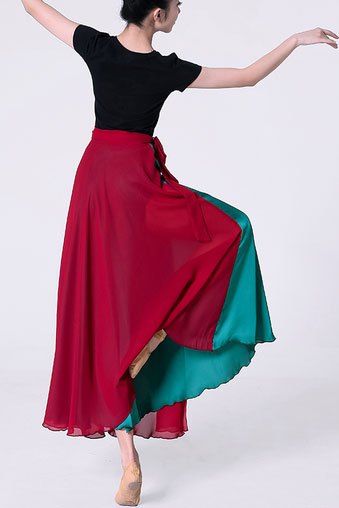 Reversible Chiffon Wrap Skirt - Big Swing, Flowing Elegance 2933