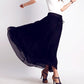 Black skirt chiffon skirt maxi skirt 0178#