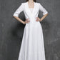 Maxi linen dress women summer longer dress (1326)