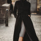 Long Black Handmade Wool Coat 3913