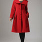 Red jacket winter cashmere coat long sleeve coat 0726#