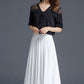 Women's White Midi Soft Pleated Chiffon Skirt 2901