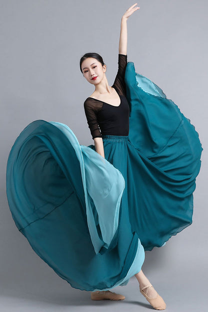 Summer Reversible Big Swing Chiffon Dance Skirt 2938