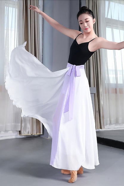 Summer Chiffon Reversible Big Swing Dance Wrap Skirt 2931