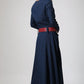 Maxi dress blue linen dress woman's long sleeve dress custom made long dress (890)