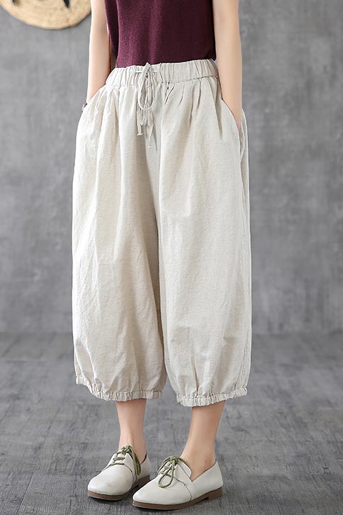 Gray winter wide leg wool pants women 4482 – XiaoLizi