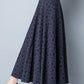 Long A-Line Polka Dot Linen Skirt 4117