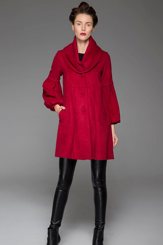 Wine Red Coat Winter Warm jacket coat 1426#