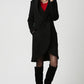 Black wool coat women coat 1124#