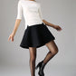 Mini wool skirt black skirt women skirt 1101