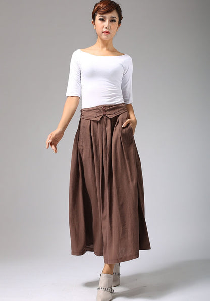 brown maxi skirt