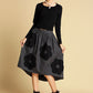 Xiaolizi handmade patchwork High Low hem wool skirt 0350#