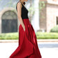 Women's handmdade linen maxi wrap skirt 1025#