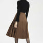 vintage brown wool skirt, high waisted skirt 2005#