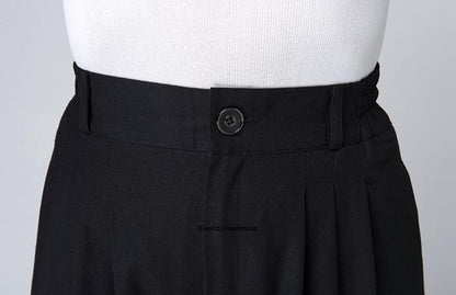 Women's Pleated linen tapered pants 1499