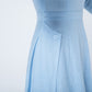light blue Pleated party dress 1727#