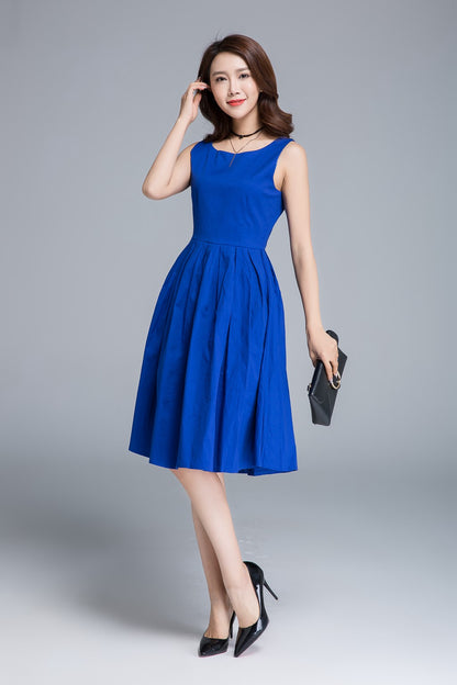 Blue Summer Party Dress 1656#