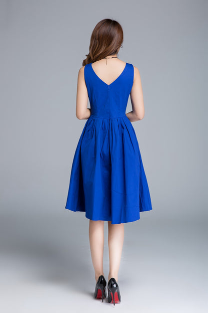 Blue Summer Party Dress 1656#