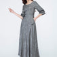 Grey dress, linen dress, maxi dress 1698