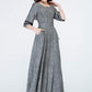 Grey dress, linen dress, maxi dress 1698