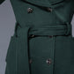 green coat, hooded coat, double breasted coat 1822#