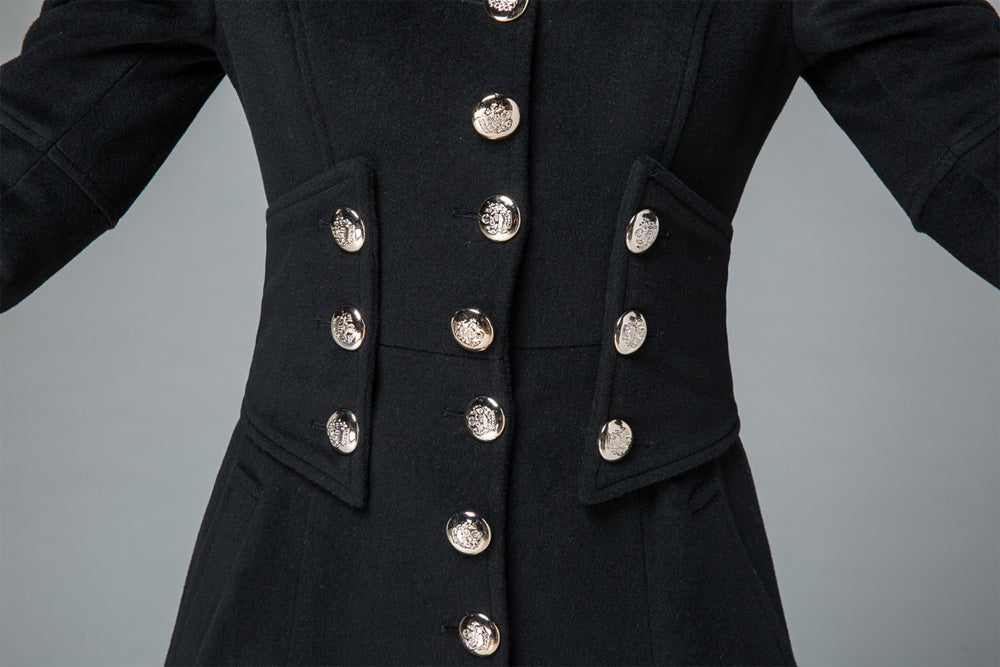 Ladies black fitted on sale coat