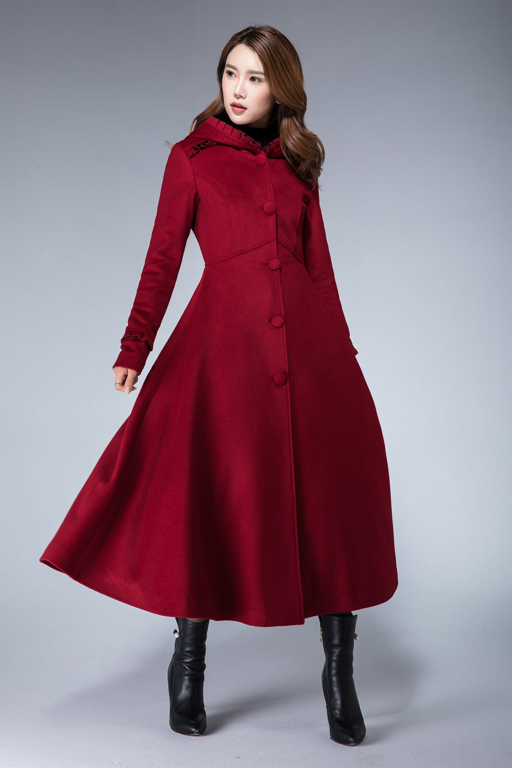 Red winter coat, wool coat 1861# – XiaoLizi