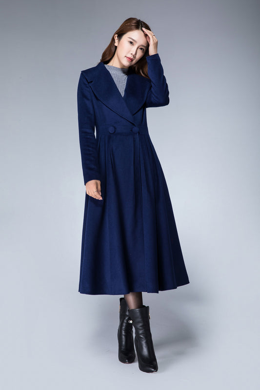 Wool Princess coat Vintage inspired Swing coat 1866#